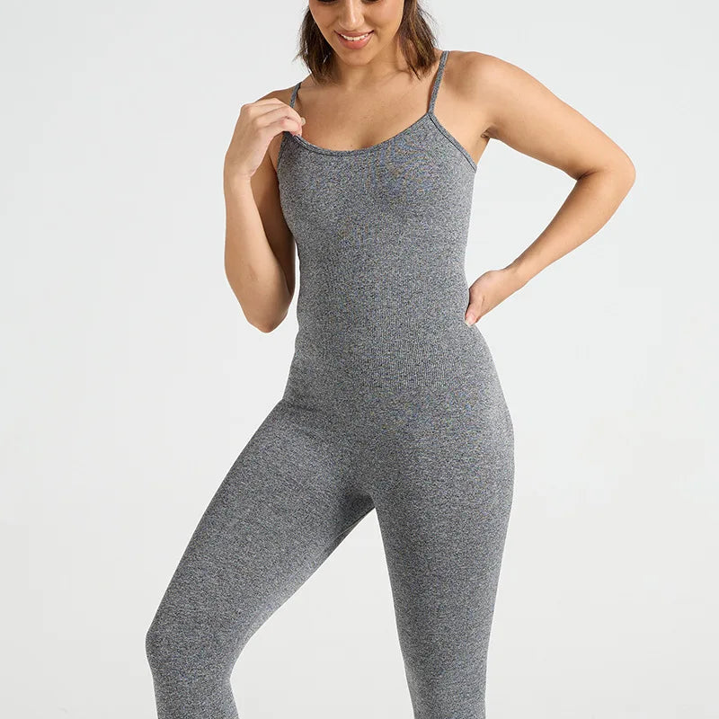 Bodycon Jumpsuit Women Full Seasons Casual Fitness Sporty Playsuit Sleeveless Slim Activewear All In One Jumpsuit Clothing Lady