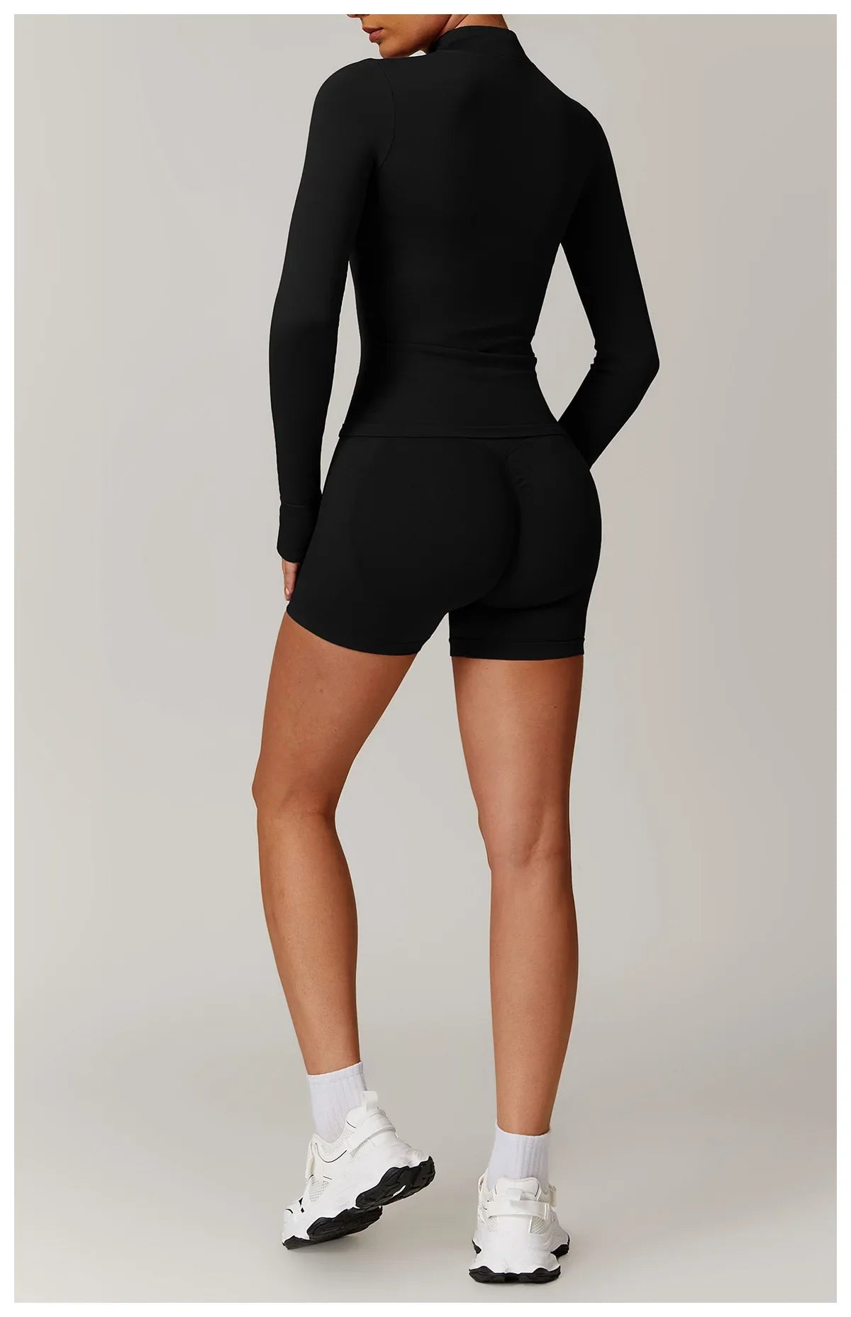 Seamless Yoga Slothes Women's Top Standing Collar Long Sleeved Sports Jacket Running Training Fitness Top Windproof Running Suit