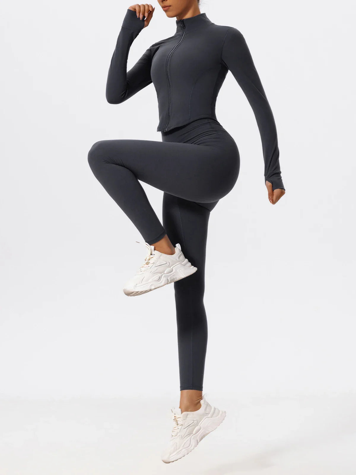 Hearuisavy Ultra-Soft Fabrics Casual Tight Sports Jackets Women Zipper Yoga Clothes Female Quick-Dry Long Sleeve Sportswear