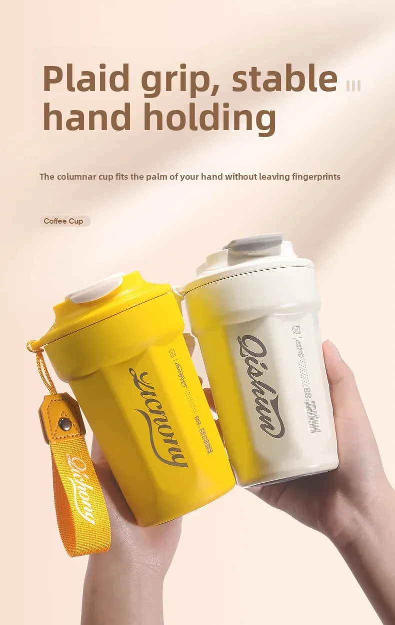 Portable 316 Stainless Steel Coffee Insulated Mug Octagonal Shape Travel Water Cup with Logo Printing Companion Mug for Men