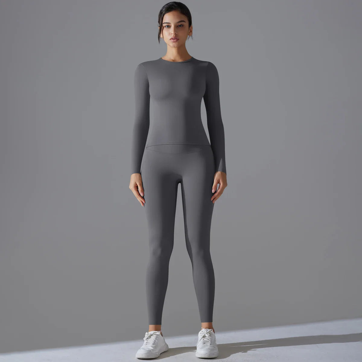 Yoga Suit Sports Set Sleeve Breathable Stretchy GYM Yoga Slim Fitness Active Top BreathableTummy Control Slimming Booty Leggings