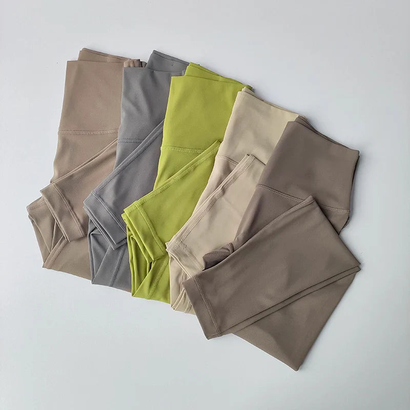 Pocket Sports Nude Yoga Pants Women's High Waist Hip Lift Tight Tight Leggings  Fast-Drying Running and Fitness Pants