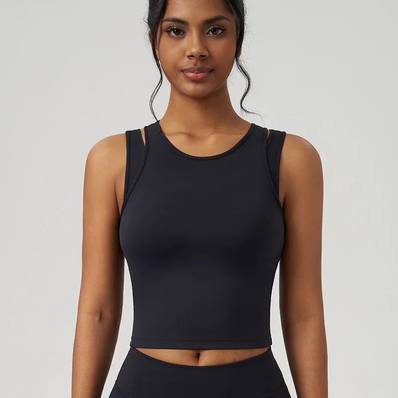 Yoga Vest Women Gym Sleeveless Sport Shirt Fitness Training Sportswear Vest Outdoor Running Sport Tank Tops