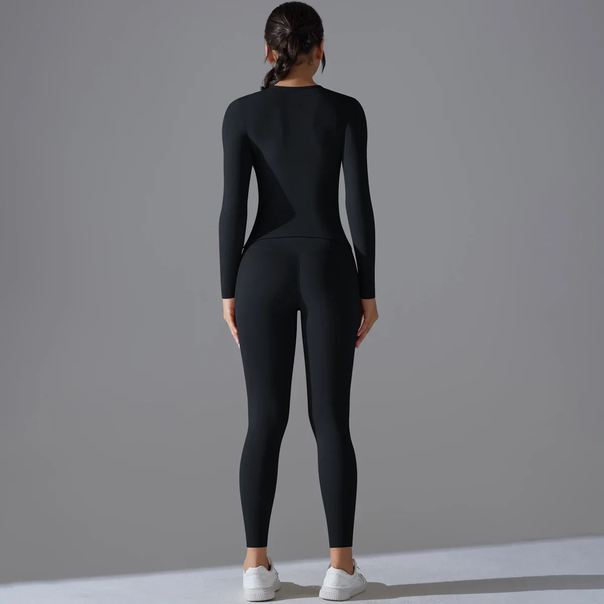 Yoga Suit Sports Set Sleeve Breathable Stretchy GYM Yoga Slim Fitness Active Top BreathableTummy Control Slimming Booty Leggings