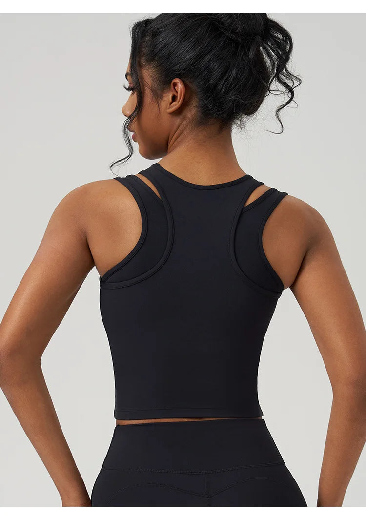 Yoga Vest Women Gym Sleeveless Sport Shirt Fitness Training Sportswear Vest Outdoor Running Sport Tank Tops