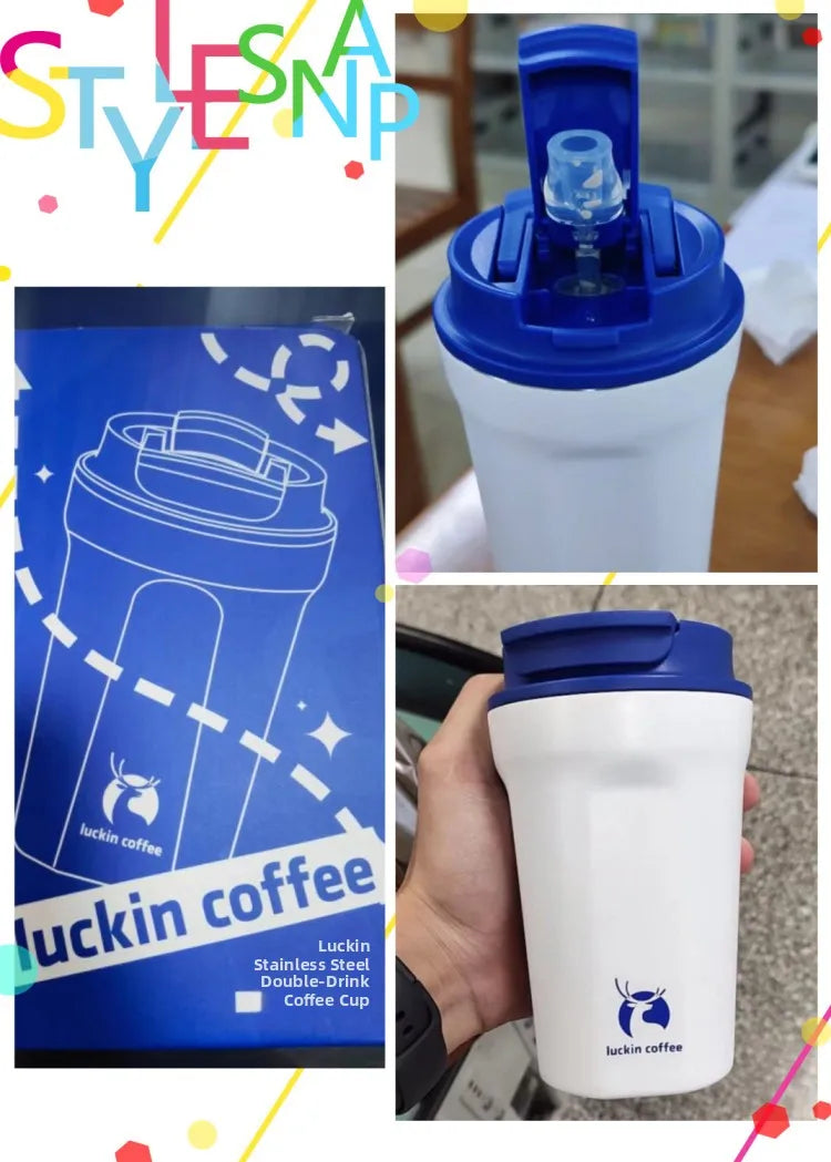 Luin Coffee 304 Stainl Steel Double Drink Insulated Mug 340ml Modern Simple Sle for Outdoor Use Birthday Gift for Frie