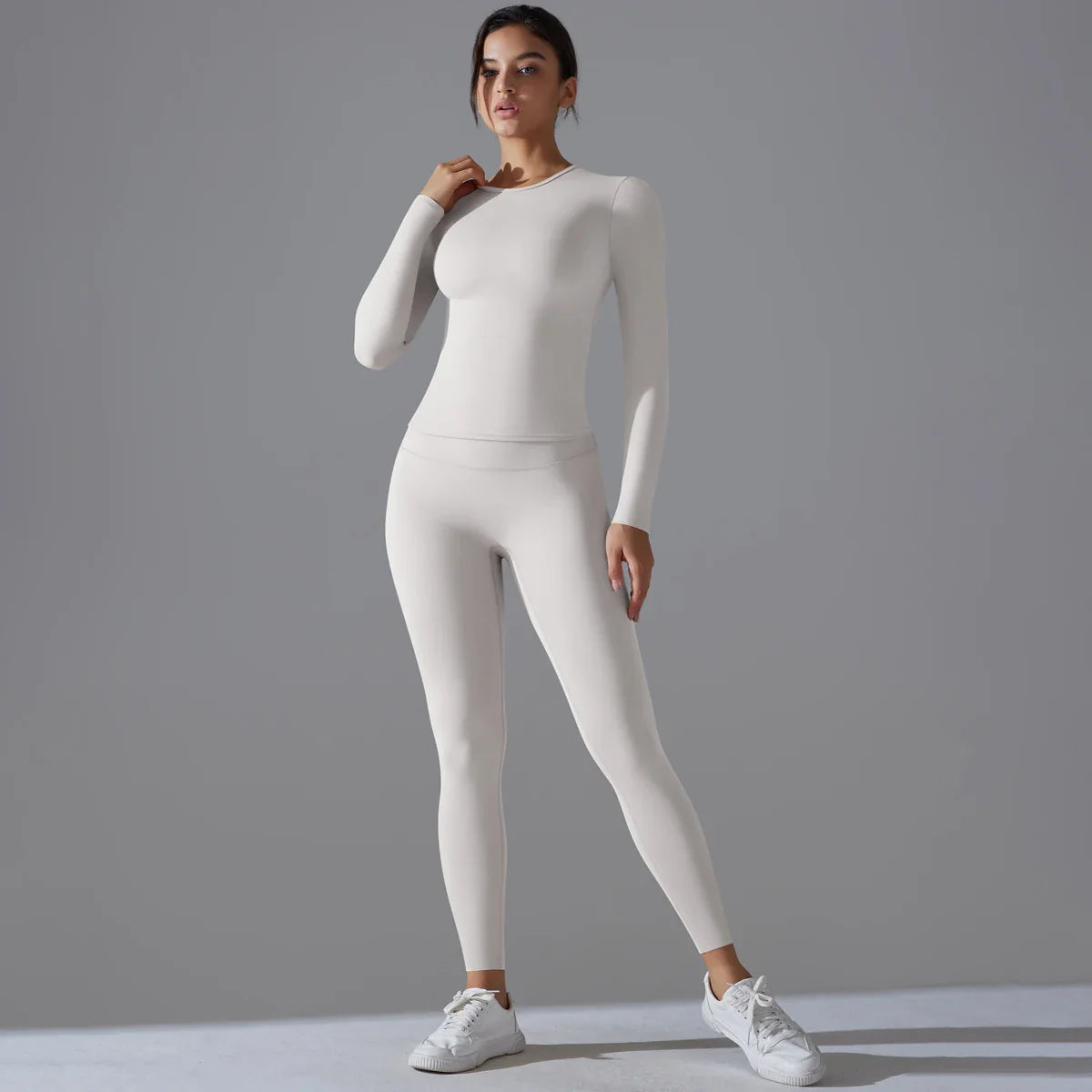 Yoga Suit Sports Set Sleeve Breathable Stretchy GYM Yoga Slim Fitness Active Top BreathableTummy Control Slimming Booty Leggings