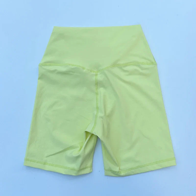 Women Sports Shorts High Waist Yoga Shorts Slim Fit Butt Lift Gym Running High Elastic Nylon Shorts
