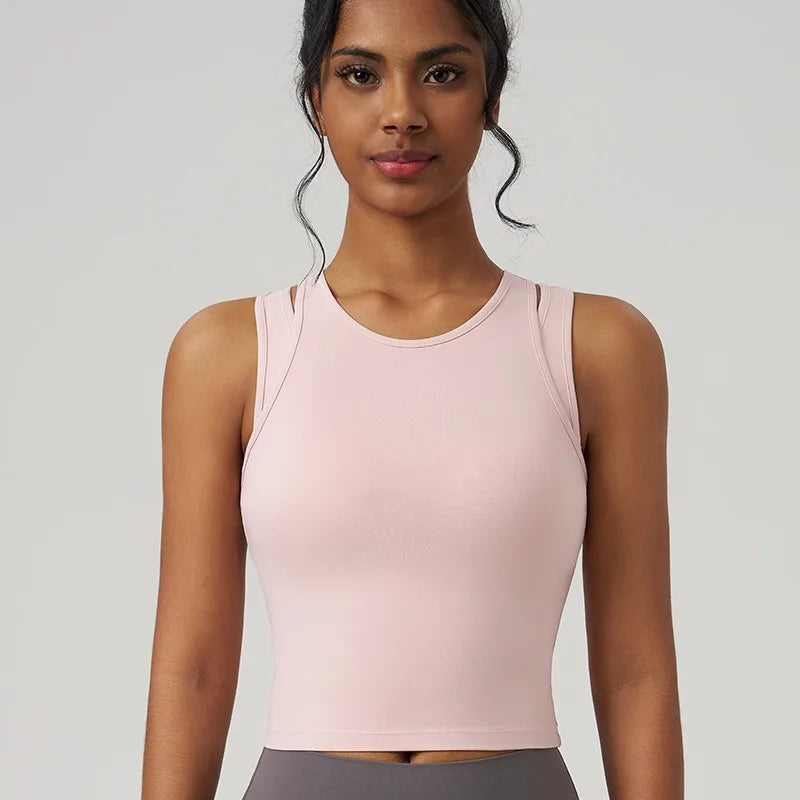 Yoga Vest Women Gym Sleeveless Sport Shirt Fitness Training Sportswear Vest Outdoor Running Sport Tank Tops