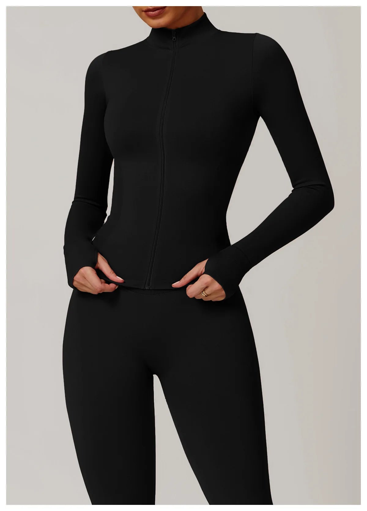 Seamless Yoga Slothes Women's Top Standing Collar Long Sleeved Sports Jacket Running Training Fitness Top Windproof Running Suit