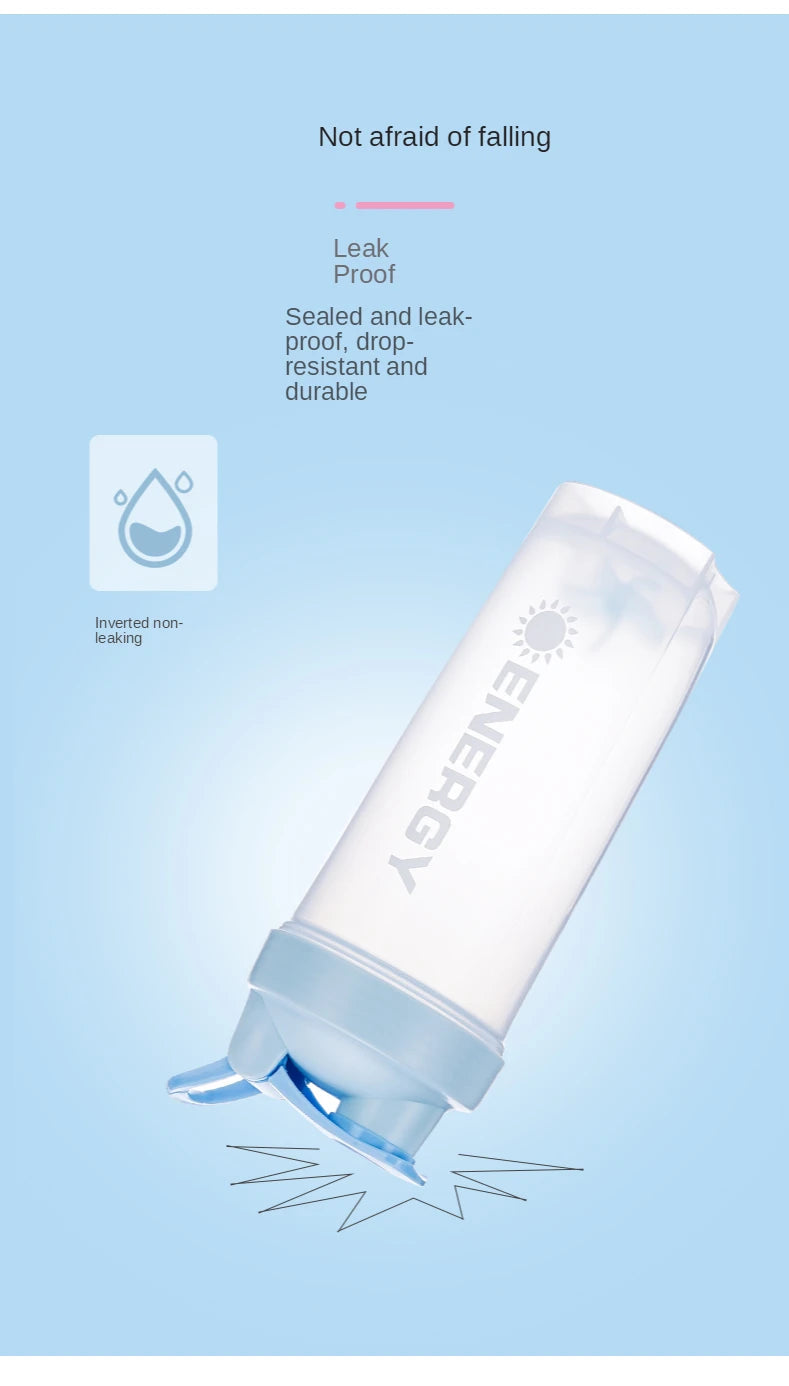 500/700MLSports Water Bottle Protein Shaker Outdoor Travel Portable JuiceCup With Powder Case Coffee Mugs Leak Proof DrinkBottle