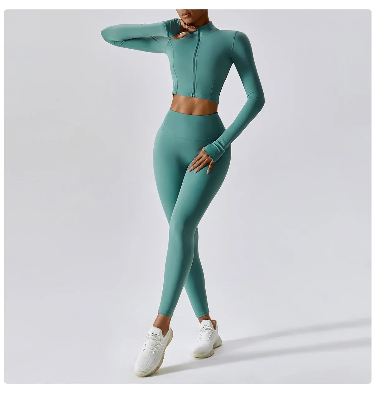 Women's Long Sleeve Top Zipper Jacket Yoga Shirts Running T-Shirt Workout Fitness Gym Sports Top Training Crop Top Clothes