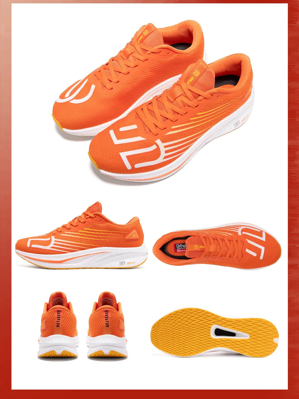 Baasploa Men Jogging Sports Shoes Carbon Plate Professional Cushioning Sneakers Male Outdoor Breathable Non Slip Running Shoes