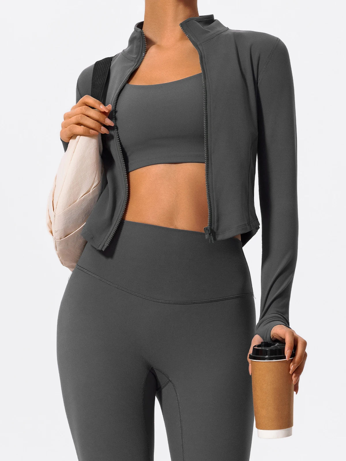 Hearuisavy Ultra-Soft Fabrics Casual Tight Sports Jackets Women Zipper Yoga Clothes Female Quick-Dry Long Sleeve Sportswear
