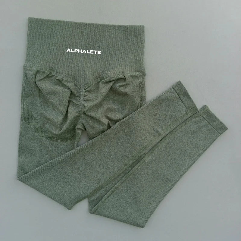 ALPHALETE Women Yoga Pants Leggings Hips Lifting Gym Leggings Seamless Sport Pants High Waist Fitness Leggings Workout Running