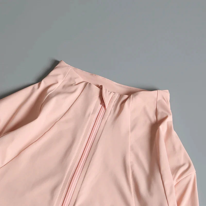 New yoga wear ladies coat round high elastic loose exercise yoga fitness long sleeve stand-up collar  yoga tops