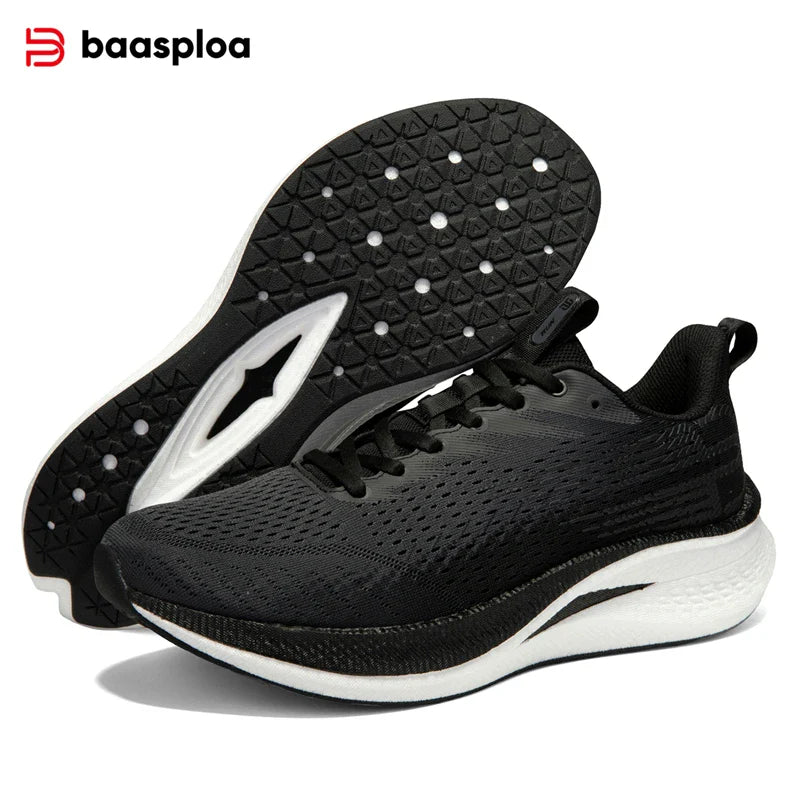 Baasploa Men Jogging Sports Shoes Carbon Plate Professional Cushioning Sneakers Male Outdoor Breathable Non Slip Running Shoes