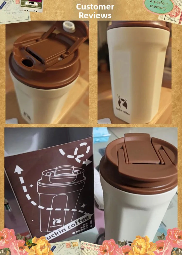 Luin Coffee 304 Stainl Steel Double Drink Insulated Mug 340ml Modern Simple Sle for Outdoor Use Birthday Gift for Frie