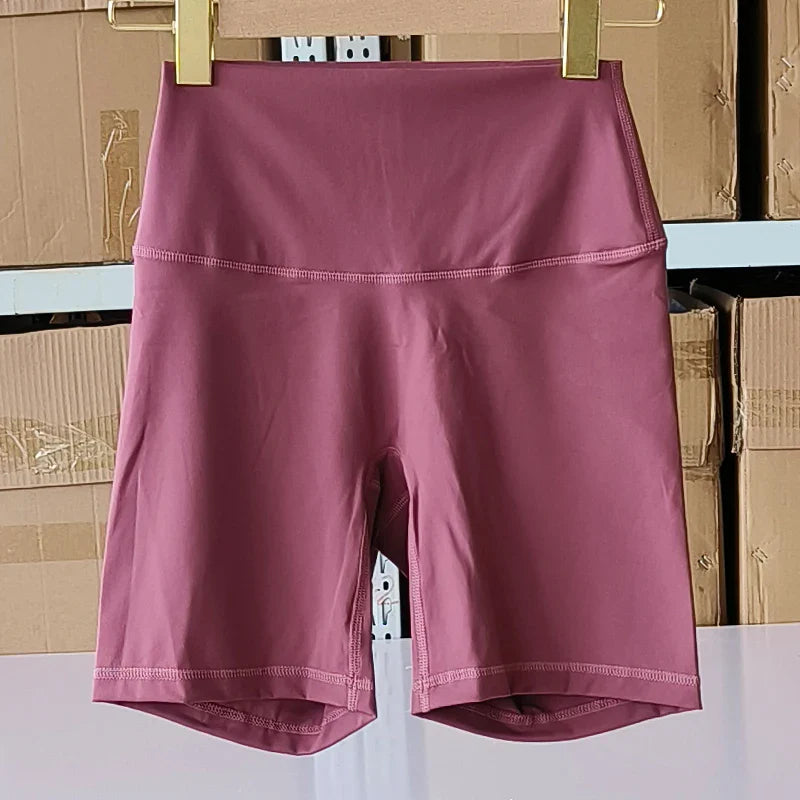 Women Sports Shorts High Waist Yoga Shorts Slim Fit Butt Lift Gym Running High Elastic Nylon Shorts