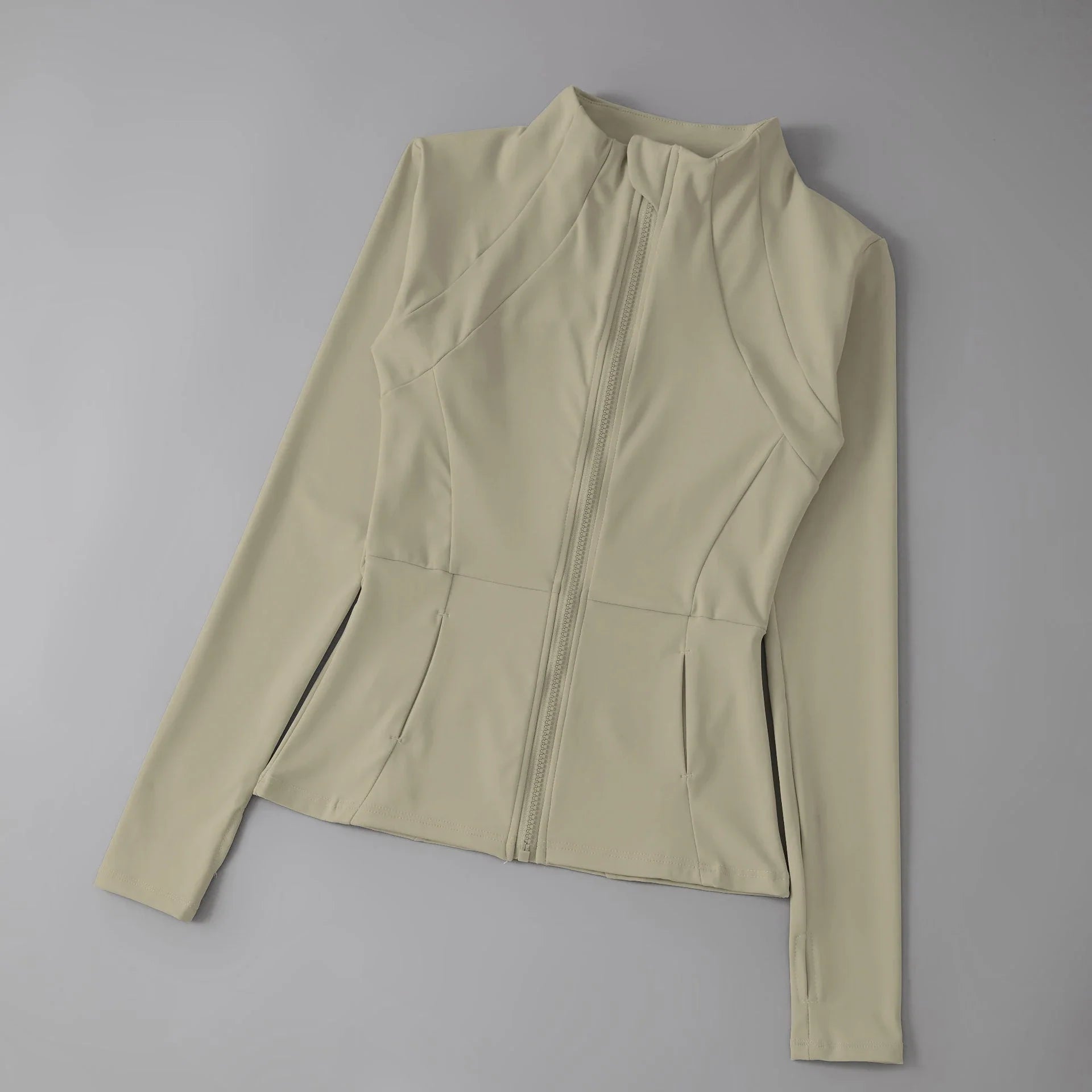 New yoga wear ladies coat round high elastic loose exercise yoga fitness long sleeve stand-up collar  yoga tops