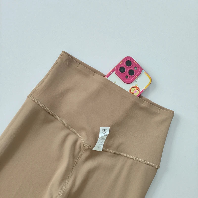 Pocket Sports Nude Yoga Pants Women's High Waist Hip Lift Tight Tight Leggings  Fast-Drying Running and Fitness Pants