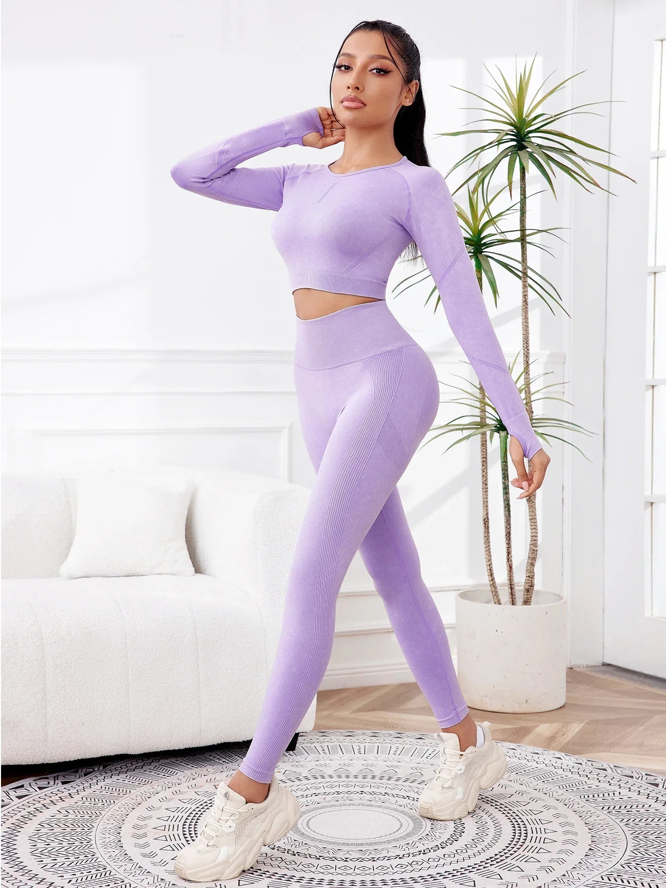 2025 2PCS Sets Women Outfit High Waist Gym Sexy Sport Wash Pants Sets Running Outdoors Skinny