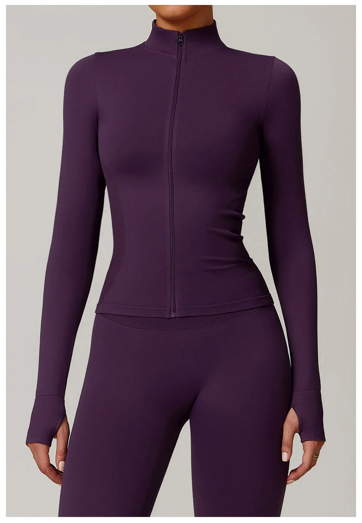Seamless Yoga Slothes Women's Top Standing Collar Long Sleeved Sports Jacket Running Training Fitness Top Windproof Running Suit