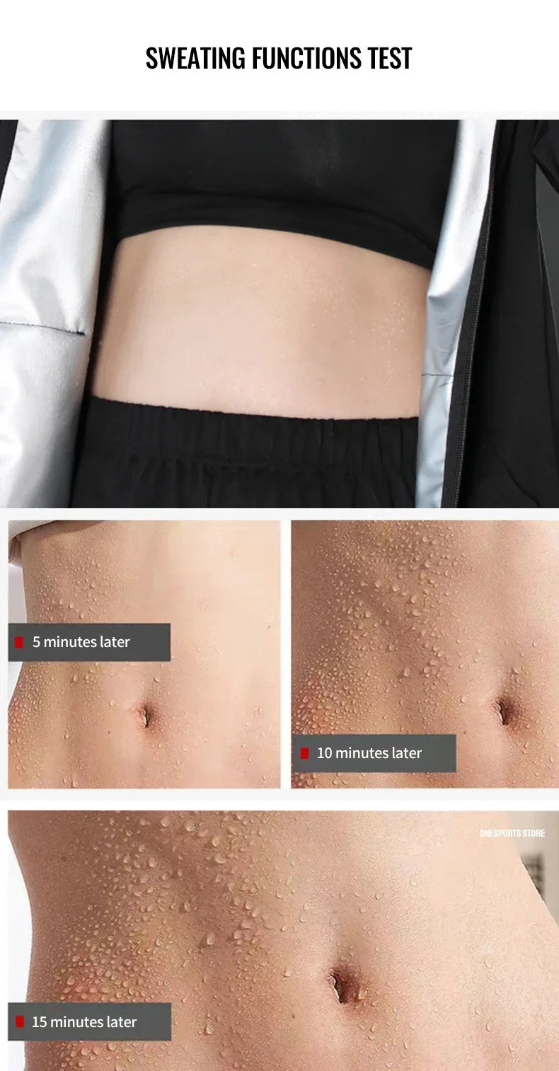 New Sauna Suit Women Plus Size Gym Clothing Sets for Sweating Weight Loss Female Sports Active Wear Slimming Tracksuit Women