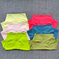 Women Sports Shorts High Waist Yoga Shorts Slim Fit Butt Lift Gym Running High Elastic Nylon Shorts