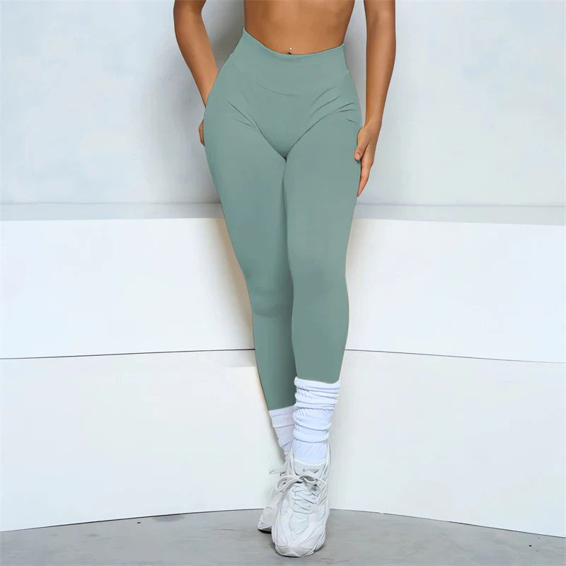 Women Candy Color Leggings For Women High Waist Yoga Legging Seamless Scrunch Bum Gym Leggings Workout Sports Tights
