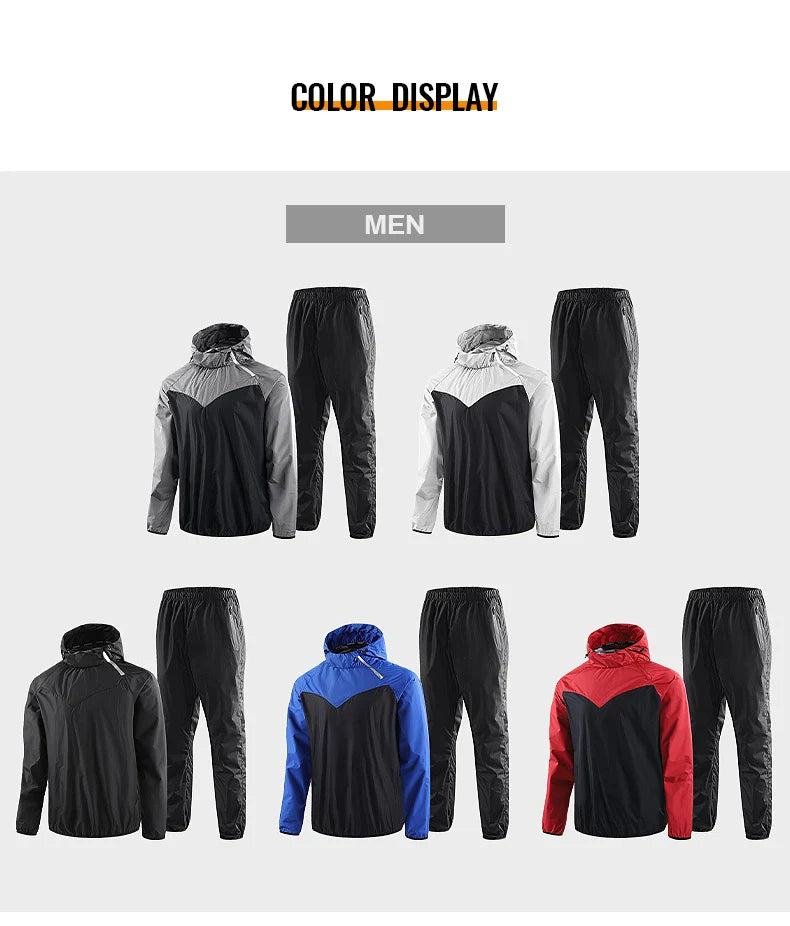 Sauna Suit Unisex Gym Clothing Set Full Body Sweating Sportswear Women Boxing Training Running Fitness Weight Loss Tracksuit