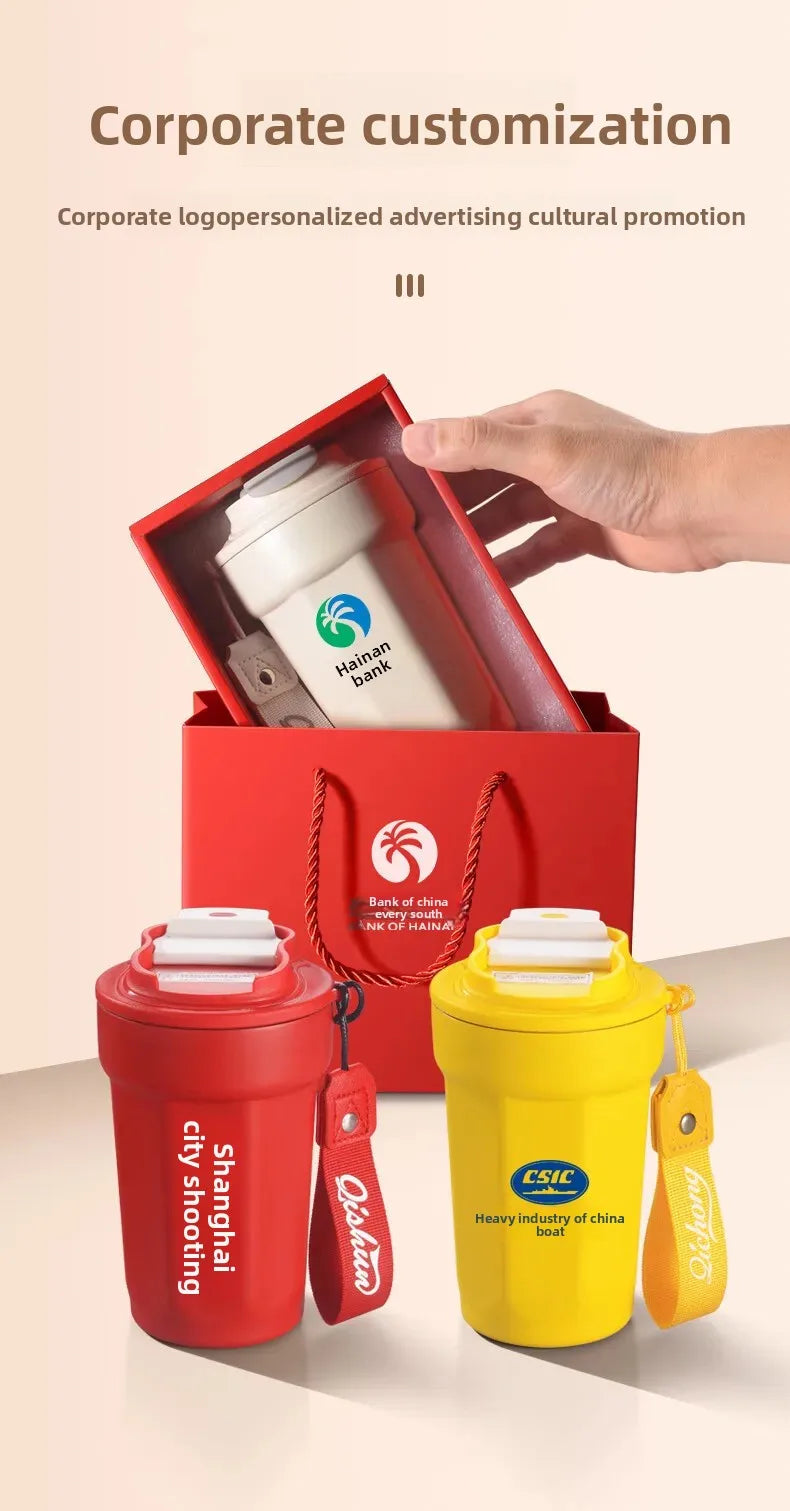 Portable 316 Stainless Steel Coffee Insulated Mug Octagonal Shape Travel Water Cup with Logo Printing Companion Mug for Men