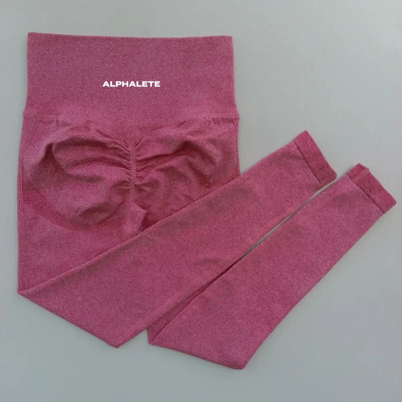 ALPHALETE Women Yoga Pants Leggings Hips Lifting Gym Leggings Seamless Sport Pants High Waist Fitness Leggings Workout Running