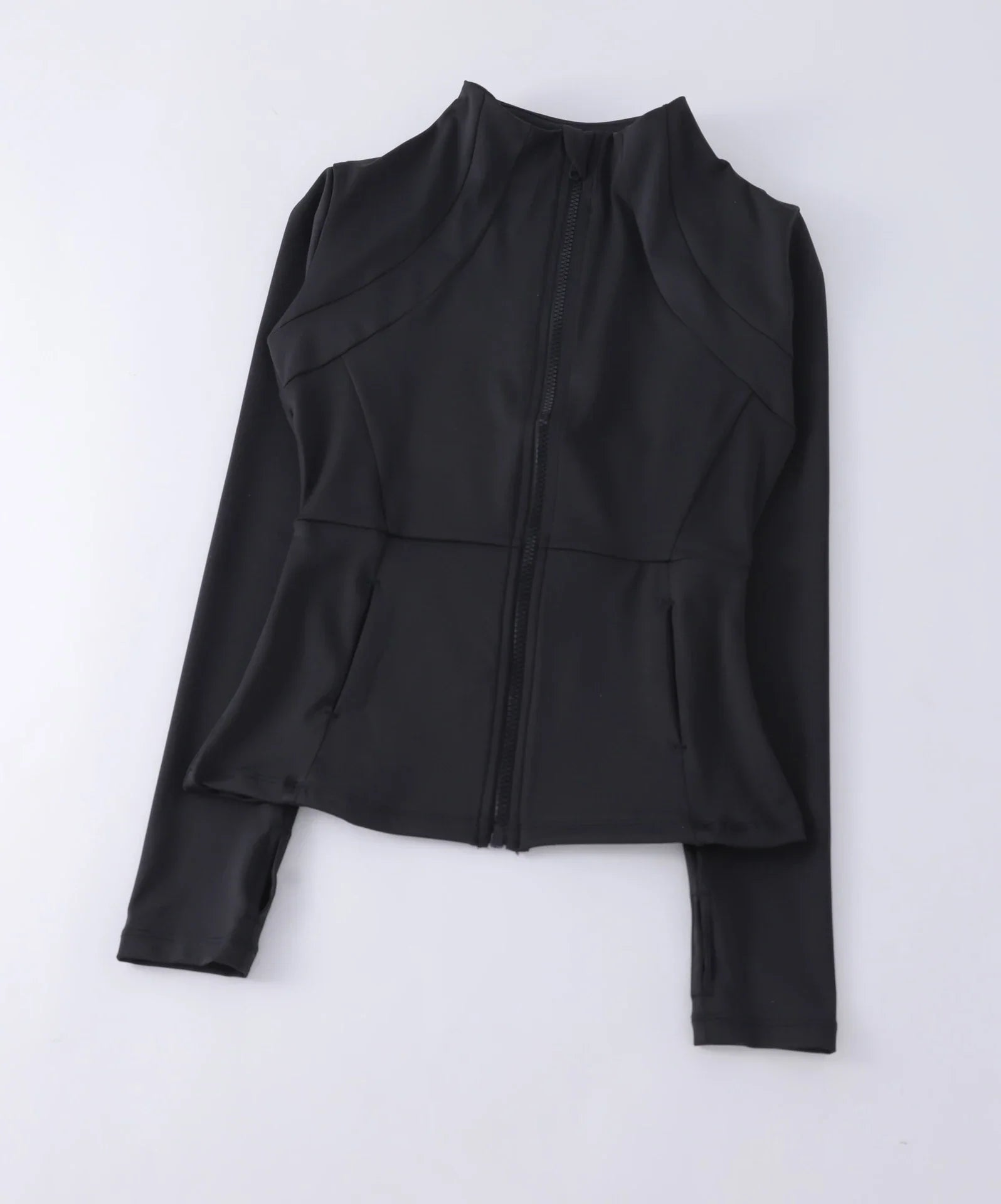 New yoga wear ladies coat round high elastic loose exercise yoga fitness long sleeve stand-up collar  yoga tops