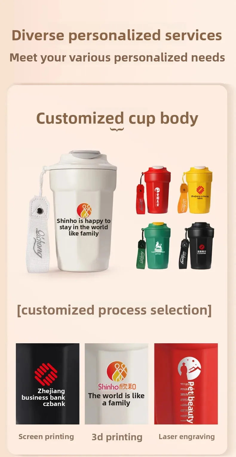 Portable 316 Stainless Steel Coffee Insulated Mug Octagonal Shape Travel Water Cup with Logo Printing Companion Mug for Men