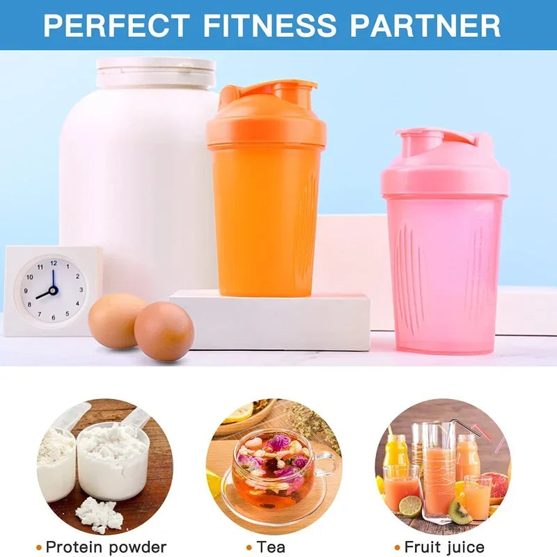 400ML Shaker Bottle with Stainless Ball BPA Free Plastic Protein Shakes Leakproof for Powder Workout Gym Sport