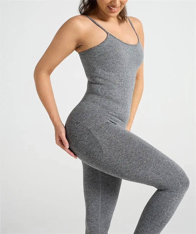 Bodycon Jumpsuit Women Full Seasons Casual Fitness Sporty Playsuit Sleeveless Slim Activewear All In One Jumpsuit Clothing Lady
