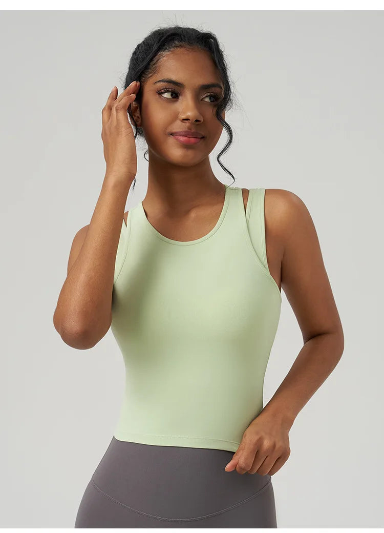 Yoga Vest Women Gym Sleeveless Sport Shirt Fitness Training Sportswear Vest Outdoor Running Sport Tank Tops