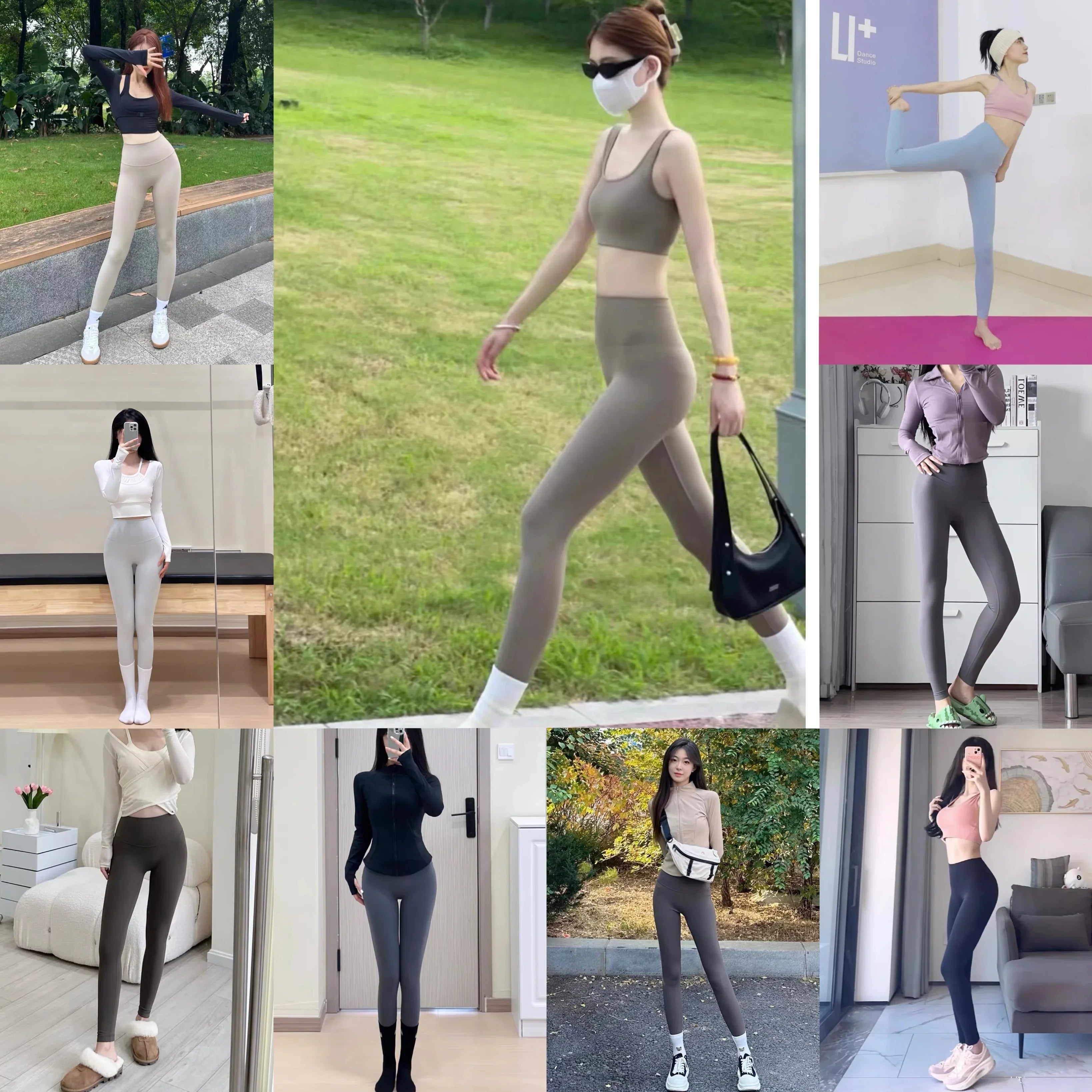 Pocket Sports Nude Yoga Pants Women's High Waist Hip Lift Tight Tight Leggings  Fast-Drying Running and Fitness Pants