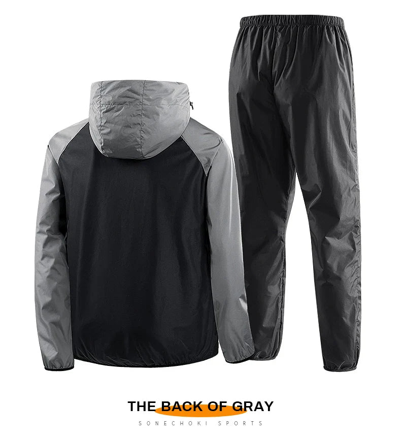 Sauna Suit Unisex Gym Clothing Set Full Body Sweating Sportswear Women Boxing Training Running Fitness Weight Loss Tracksuit