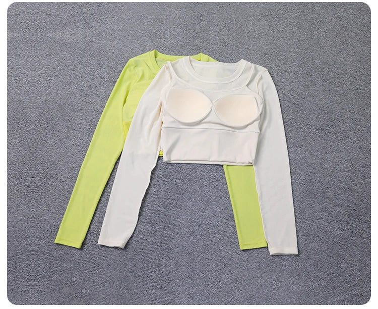 Womens Workout Long Sleeve Yoga Basic Tee Shirt Casual Round Neck Slim Athletic Running Solid T-Shirt Top