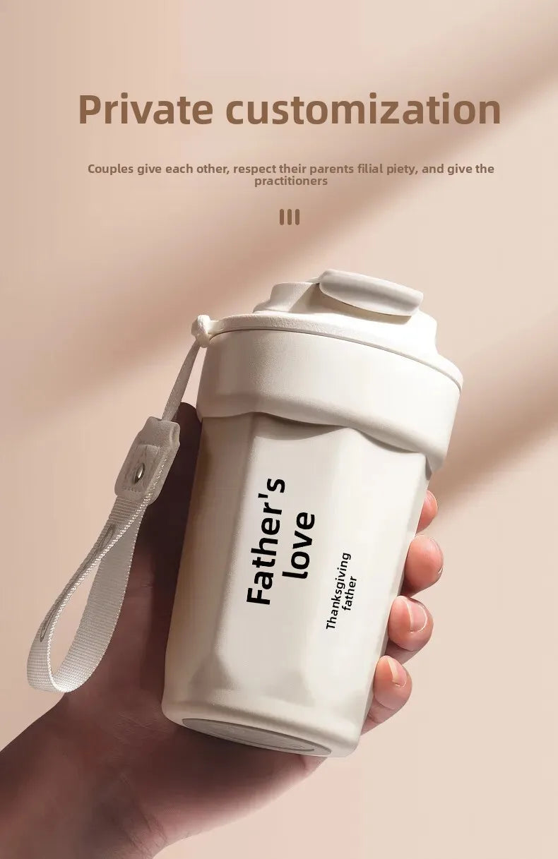 Portable 316 Stainless Steel Coffee Insulated Mug Octagonal Shape Travel Water Cup with Logo Printing Companion Mug for Men