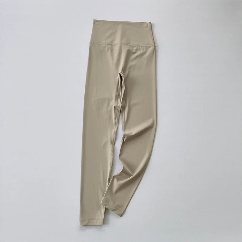 Pocket Sports Nude Yoga Pants Women's High Waist Hip Lift Tight Tight Leggings  Fast-Drying Running and Fitness Pants