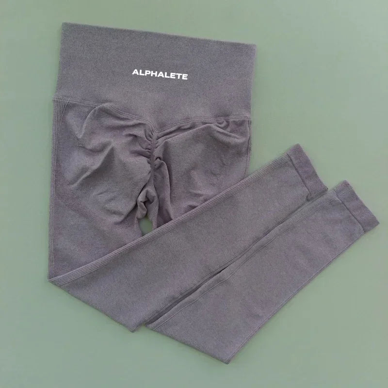 ALPHALETE Women Yoga Pants Leggings Hips Lifting Gym Leggings Seamless Sport Pants High Waist Fitness Leggings Workout Running