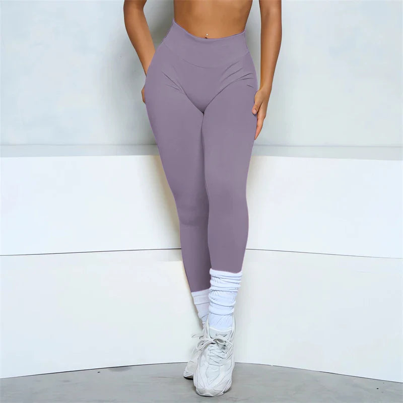 Women Candy Color Leggings For Women High Waist Yoga Legging Seamless Scrunch Bum Gym Leggings Workout Sports Tights