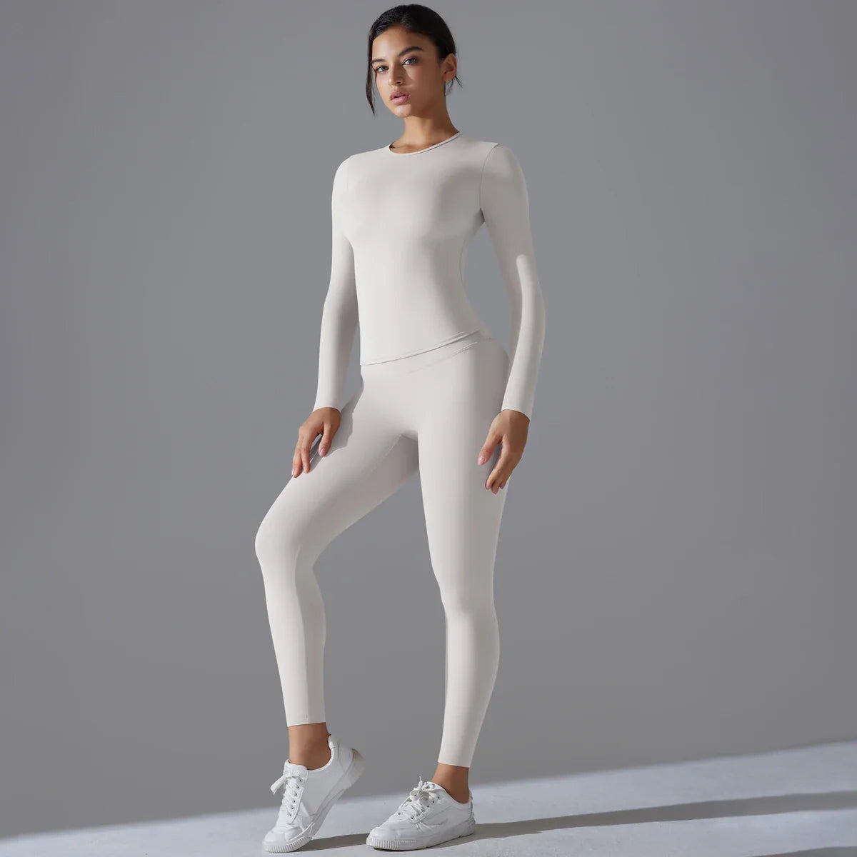 Yoga Suit Sports Set Sleeve Breathable Stretchy GYM Yoga Slim Fitness Active Top BreathableTummy Control Slimming Booty Leggings