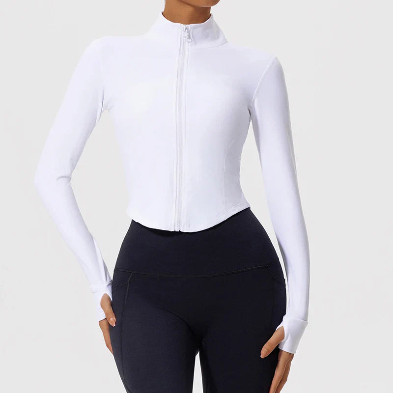 Hearuisavy Ultra-Soft Fabrics Casual Tight Sports Jackets Women Zipper Yoga Clothes Female Quick-Dry Long Sleeve Sportswear