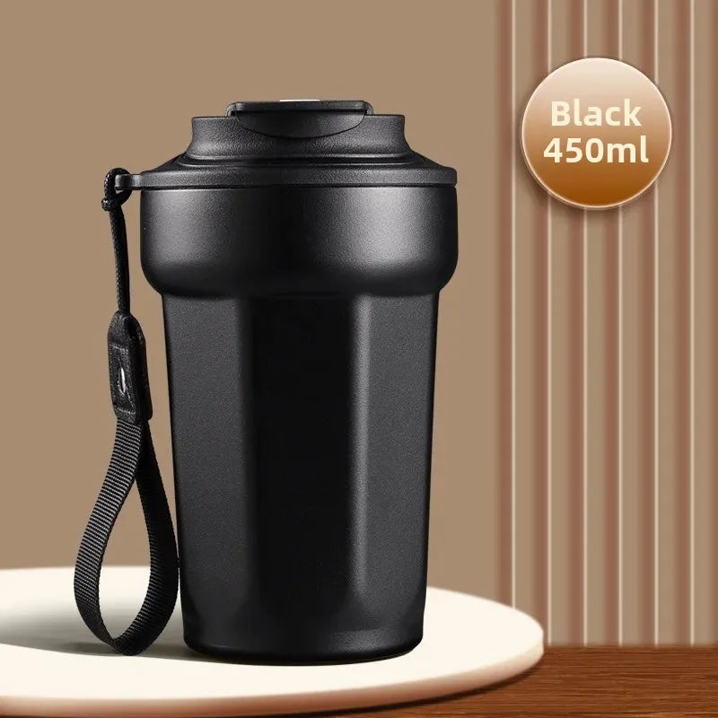 Portable 316 Stainless Steel Coffee Insulated Mug Octagonal Shape Travel Water Cup with Logo Printing Companion Mug for Men