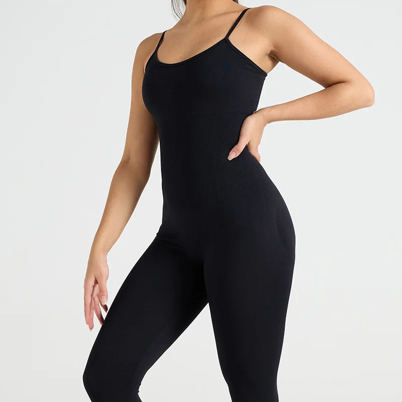 Bodycon Jumpsuit Women Full Seasons Casual Fitness Sporty Playsuit Sleeveless Slim Activewear All In One Jumpsuit Clothing Lady