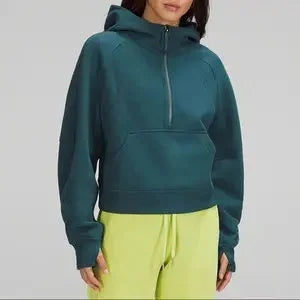 LULU Women's Thickened Hoodie Sweatshirt Zipper Sportswear Yoga Outdoor Fitness Casual Loose Style Autumn Winter Collection